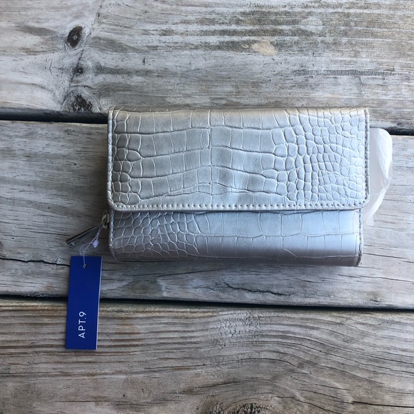 Apt. 9 Handbags - Apt 9. Pewter Snake Print Wallet